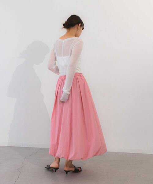 EMMEL REFINES（エメルリファインズ）の「＜EMMEL REFINES＞EM ボートネック シアーリブニット プルオーバー（ニット/セーター・レディース・ホワイト/ブラック/イエロー/ライトブルー・FREE）」の9枚目の写真