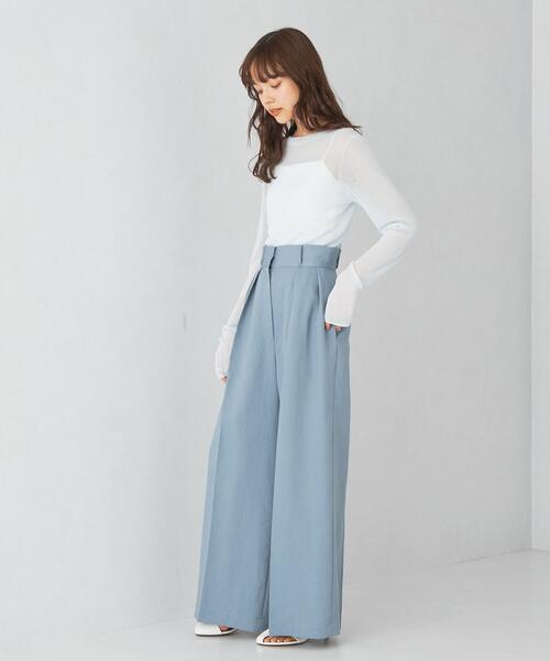 EMMEL REFINES（エメルリファインズ）の「＜EMMEL REFINES＞EM ボートネック シアーリブニット プルオーバー（ニット/セーター・レディース・ホワイト/ブラック/イエロー/ライトブルー・FREE）」の16枚目の写真