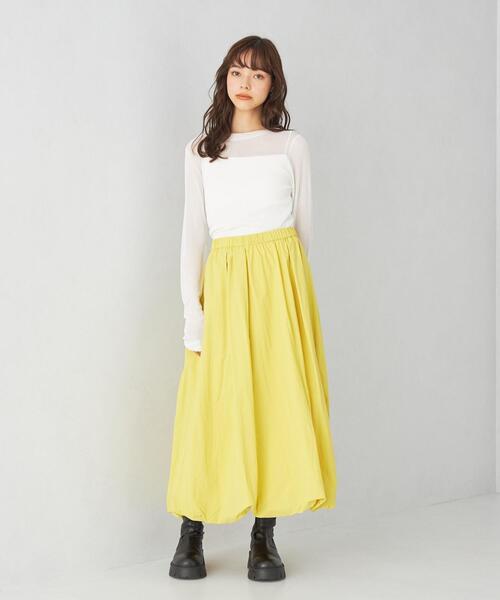 EMMEL REFINES（エメルリファインズ）の「＜EMMEL REFINES＞EM ボートネック シアーリブニット プルオーバー（ニット/セーター・レディース・ホワイト/ブラック/イエロー/ライトブルー・FREE）」の21枚目の写真