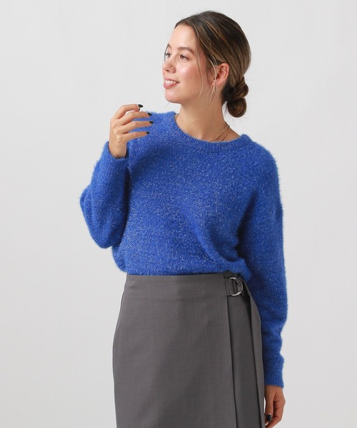 BAYFLOW（ベイフロー）の「ラメフェザーニットプルオーバー（ニット/セーター・レディース・ブラック/ブルー/ライトグレー・FREE）」の11枚目の写真