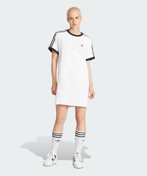 adidas(アディダス)の「スリーストライプス ラグランワンピース / アディダス adidas(ワンピース・レディース・ブラック/ホワイト・X-SMALL/LARGE/MEDIUM/SMALL/X-LARGE/XX-LARGE)」の5枚目の写真