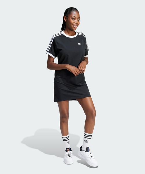 adidas(アディダス)の「スリーストライプス ラグランワンピース / アディダス adidas(ワンピース・レディース・ブラック/ホワイト・X-SMALL/LARGE/MEDIUM/SMALL/X-LARGE/XX-LARGE)」の12枚目の写真