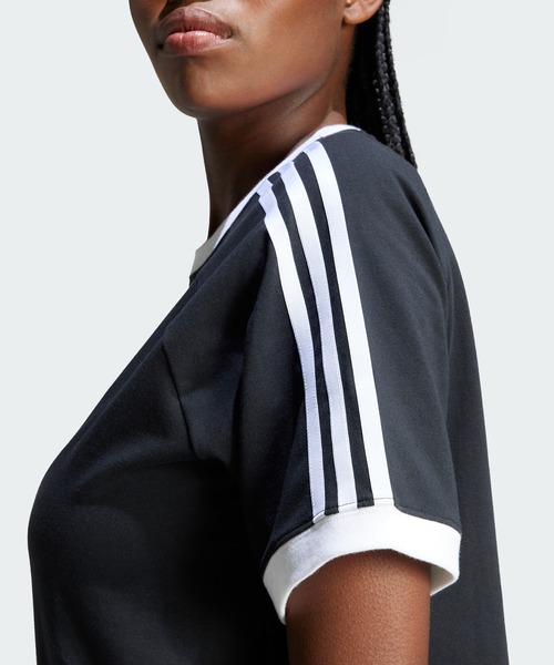 adidas(アディダス)の「スリーストライプス ラグランワンピース / アディダス adidas(ワンピース・レディース・ブラック/ホワイト・X-SMALL/LARGE/MEDIUM/SMALL/X-LARGE/XX-LARGE)」の9枚目の写真