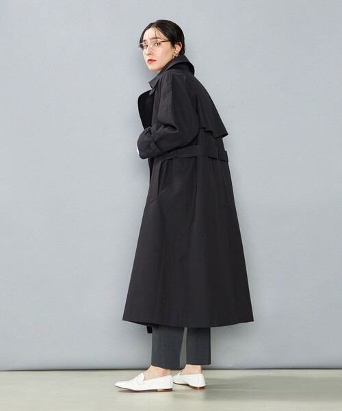 NOLLEY’S（ノーリーズ）の「NMPスーピマ撥水トレンチコート（トレンチコート・レディース・ダークネイビー/ベージュ・S/M）」の5枚目の写真