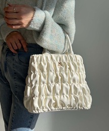 one after another NICE CLAUP | エンブレム付きシャーリングミニトートバッグ(ハンドバッグ)