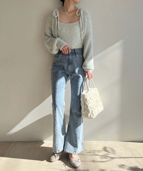 one after another NICE CLAUP（ワンアフターアナザーナイスクラップ）の「エンブレム付きシャーリングミニトートバッグ（ハンドバッグ・レディース・ブラック/アイボリー/ベージュ・FREE）」の5枚目の写真