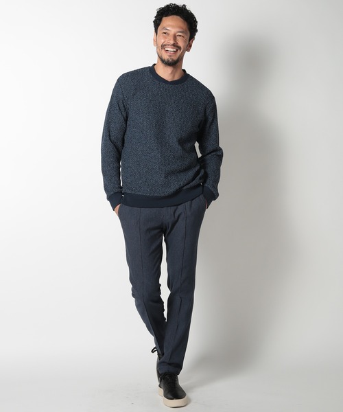 MEN'S BIGI（メンズビギ）の「ハニカム編みクルーネックスウェット（スウェット・メンズ・グレー系その他/ネイビー・03/01/02）」の13枚目の写真