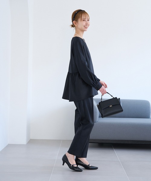 ROPE' PICNIC(ロペピクニック)の「ペプラムブラウス/セットアップ対応(シャツ/ブラウス・レディース・サックスブルー/オフホワイト/ネイビー・38)」の9枚目の写真