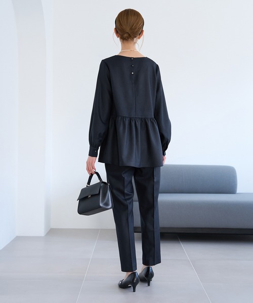 ROPE' PICNIC(ロペピクニック)の「ペプラムブラウス/セットアップ対応(シャツ/ブラウス・レディース・サックスブルー/オフホワイト/ネイビー・38)」の10枚目の写真