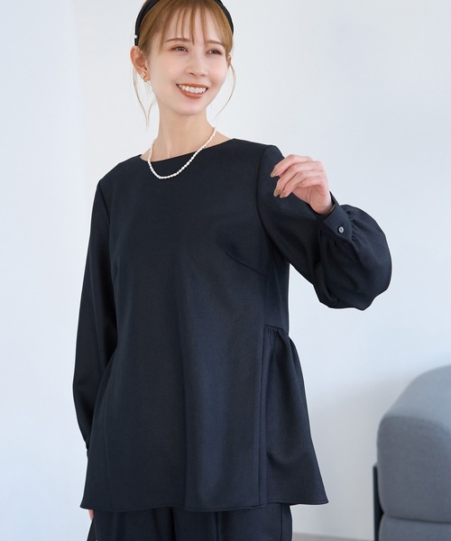 ROPE' PICNIC(ロペピクニック)の「ペプラムブラウス/セットアップ対応(シャツ/ブラウス・レディース・サックスブルー/オフホワイト/ネイビー・38)」の11枚目の写真