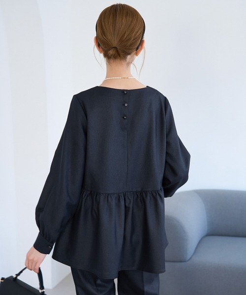 ROPE' PICNIC(ロペピクニック)の「ペプラムブラウス/セットアップ対応(シャツ/ブラウス・レディース・サックスブルー/オフホワイト/ネイビー・38)」の12枚目の写真