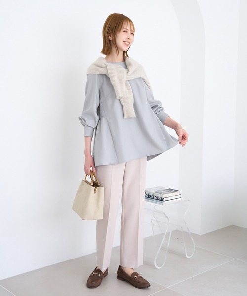 ROPE' PICNIC(ロペピクニック)の「ペプラムブラウス/セットアップ対応(シャツ/ブラウス・レディース・サックスブルー/オフホワイト/ネイビー・38)」の14枚目の写真