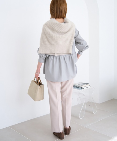 ROPE' PICNIC(ロペピクニック)の「ペプラムブラウス/セットアップ対応(シャツ/ブラウス・レディース・サックスブルー/オフホワイト/ネイビー・38)」の17枚目の写真