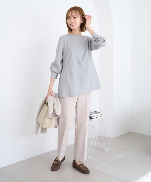 ROPE' PICNIC(ロペピクニック)の「ペプラムブラウス/セットアップ対応(シャツ/ブラウス・レディース・サックスブルー/オフホワイト/ネイビー・38)」の18枚目の写真