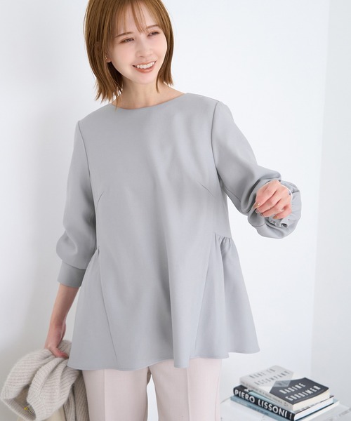 ❁ZU_NA210❁ 新品　ペプラムブラウスセットアップ　M ライトグレー ROPE' PICNIC（ロペピクニック）の「ペプラムブラウス/セットアップ