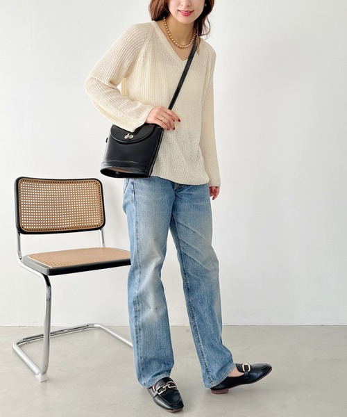 un+frame（アンフレーム）の「vintage leather shoulder bag／バケツ型ヴィンテージPUショルダーバッグ（ショルダーバッグ・レディース・ダークブラウン/ホワイト/ブラウン/ブラック・FREE）」の21枚目の写真