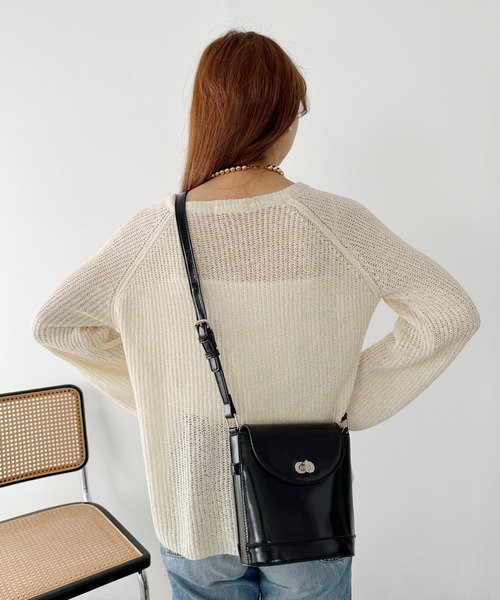 un+frame（アンフレーム）の「vintage leather shoulder bag／バケツ型ヴィンテージPUショルダーバッグ（ショルダーバッグ・レディース・ダークブラウン/ホワイト/ブラウン/ブラック・FREE）」の18枚目の写真