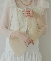 glitter pleats tulle turtleneck tops / ラメプリーツチュールハイネックトップス