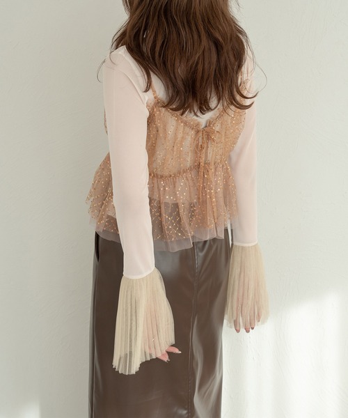 Ambre Neige（アンブルネージュ）の「glitter pleats tulle turtleneck tops / ラメプリーツチュールハイネックトップス（Tシャツ/カットソー・レディース・アイボリー/ダークグリーン/ブラック/グレー・FREE）」の5枚目の写真