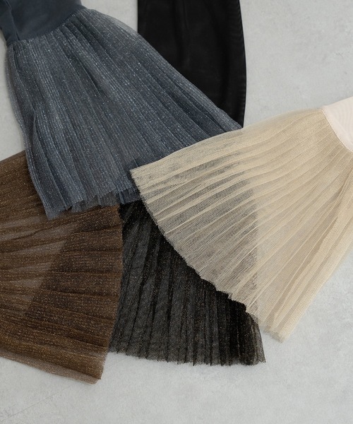 Ambre Neige（アンブルネージュ）の「glitter pleats tulle turtleneck tops / ラメプリーツチュールハイネックトップス（Tシャツ/カットソー・レディース・アイボリー/ダークグリーン/ブラック/グレー・FREE）」の10枚目の写真