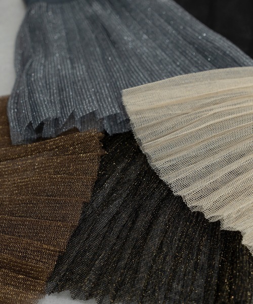 Ambre Neige（アンブルネージュ）の「glitter pleats tulle turtleneck tops / ラメプリーツチュールハイネックトップス（Tシャツ/カットソー・レディース・アイボリー/ダークグリーン/ブラック/グレー・FREE）」の11枚目の写真