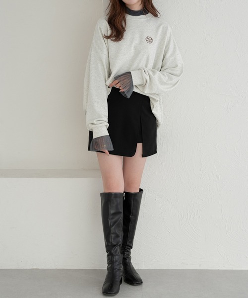 Ambre Neige（アンブルネージュ）の「glitter pleats tulle turtleneck tops / ラメプリーツチュールハイネックトップス（Tシャツ/カットソー・レディース・アイボリー/ダークグリーン/ブラック/グレー・FREE）」の14枚目の写真