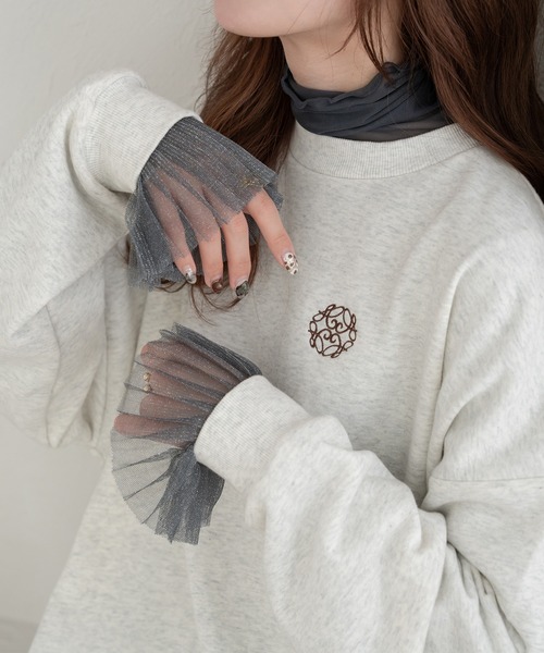 Ambre Neige（アンブルネージュ）の「glitter pleats tulle turtleneck tops / ラメプリーツチュールハイネックトップス（Tシャツ/カットソー・レディース・アイボリー/ダークグリーン/ブラック/グレー・FREE）」の16枚目の写真