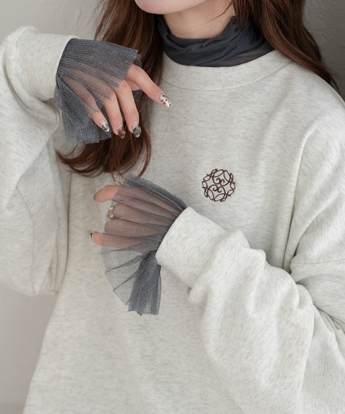 Ambre Neige（アンブルネージュ）の「glitter pleats tulle turtleneck tops / ラメプリーツチュールハイネックトップス（Tシャツ/カットソー・レディース・アイボリー/ダークグリーン/ブラック/グレー・FREE）」の17枚目の写真