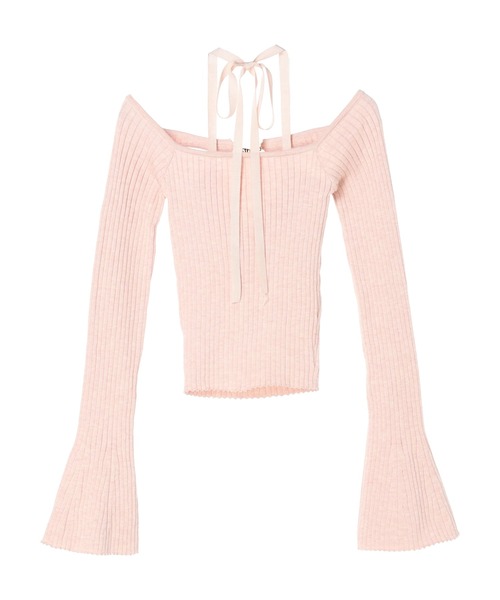 DURAS（デュラス）の「Knit with logo plate（ニット/セーター・レディース・ピンク/ブラック/ワインレッド・FREE）」の4枚目の写真