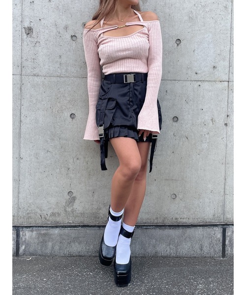 DURAS（デュラス）の「Knit with logo plate（ニット/セーター・レディース・ピンク/ブラック/ワインレッド・FREE）」の19枚目の写真