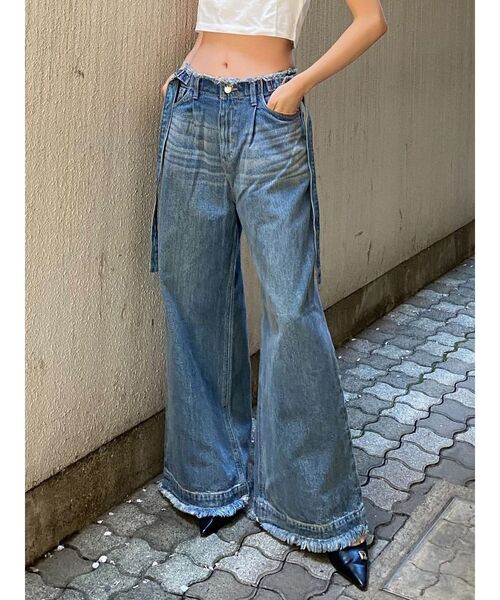 EMODA（エモダ）の「スーパールーズジーンズ（デニムパンツ・レディース・ブルー/ブラック・SMALL/MEDIUM）」の6枚目の写真