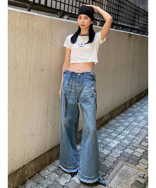 EMODA（エモダ）の「スーパールーズジーンズ（デニムパンツ・レディース・ブルー/ブラック・SMALL/MEDIUM）」の8枚目の写真