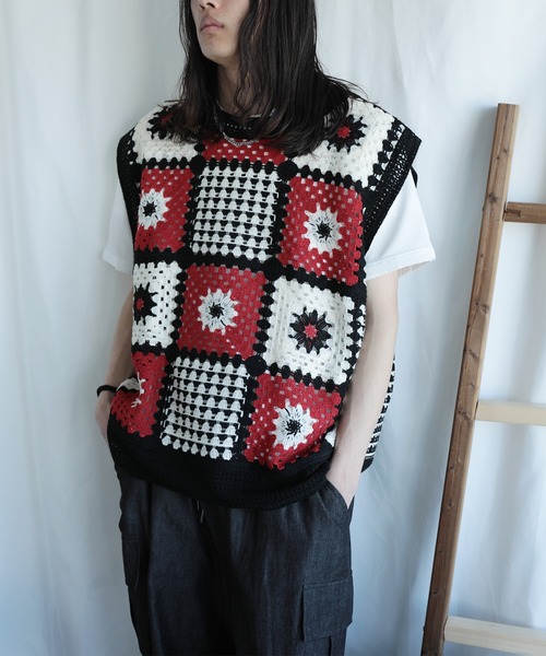 ポールスミス 超レアPaulSmith パッチワークニットベスト ボタン不足