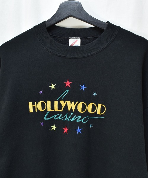 VINTAGE(ヴィンテージ)の「【ヴィンテージ古着】80's HOLLYWOOD CASINO/ハリウッド マルチカラー刺繍 クルーネックスウェット USA製(スウェット・メンズ・ブラック・X-LARGE)」の3枚目の写真