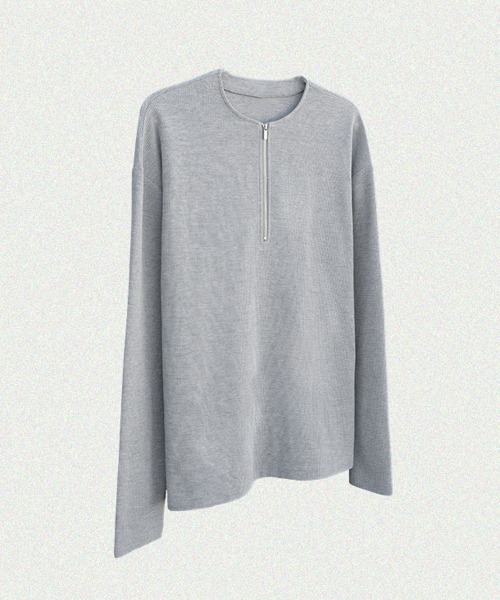 Ressaca(レサーカ)の「オーバーサイズ ハーフジップワッフルロンT カットソー(Tシャツ/カットソー・メンズ・ホワイト/ブラック/グレー・S/M/L/XL)」の21枚目の写真