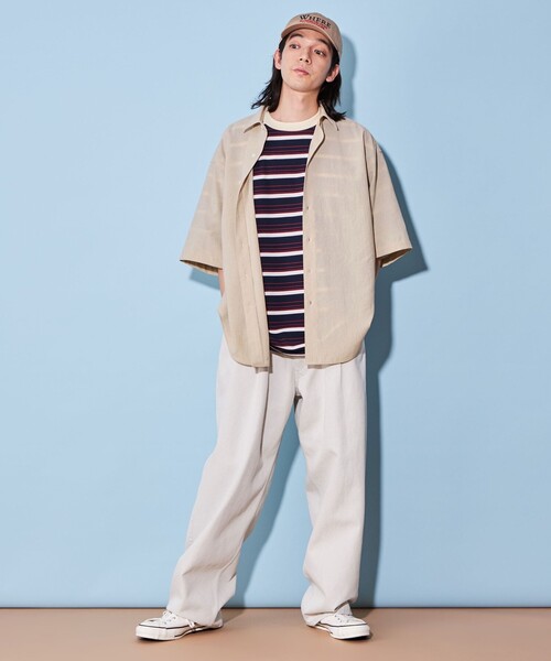 CITEN（シテン）の「＜CITEN＞シアー ビッグ シャツ（シャツ/ブラウス・メンズ・ナチュラル/ブラック・L/M）」の4枚目の写真