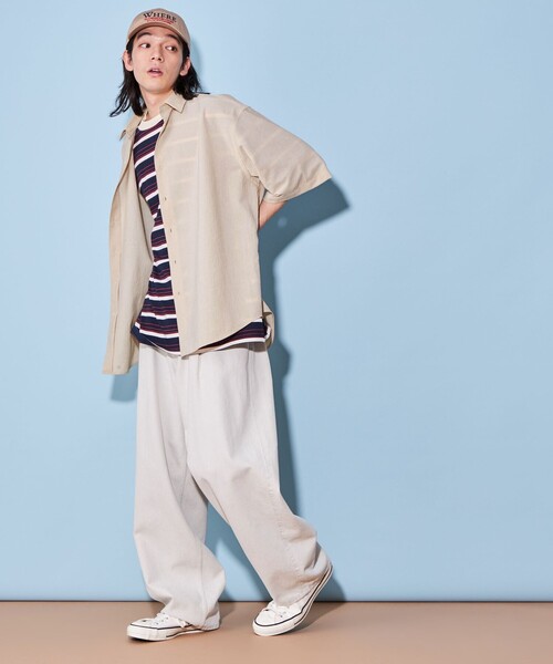 CITEN（シテン）の「＜CITEN＞シアー ビッグ シャツ（シャツ/ブラウス・メンズ・ナチュラル/ブラック・L/M）」の5枚目の写真