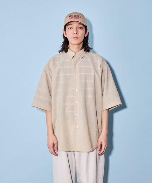 CITEN（シテン）の「＜CITEN＞シアー ビッグ シャツ（シャツ/ブラウス・メンズ・ナチュラル/ブラック・L/M）」の9枚目の写真