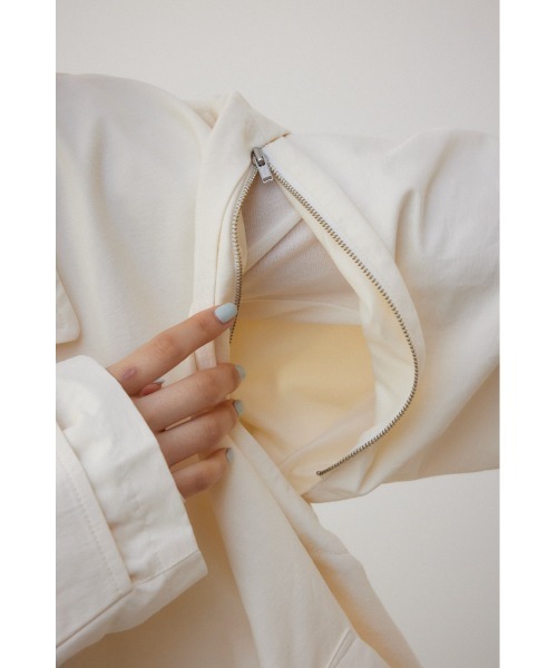 AZUL by moussy（アズールバイマウジー）の「2WAYミリタリーミドルコート（ミリタリージャケット・レディース・ブラック/アイボリー・FREE）」の14枚目の写真