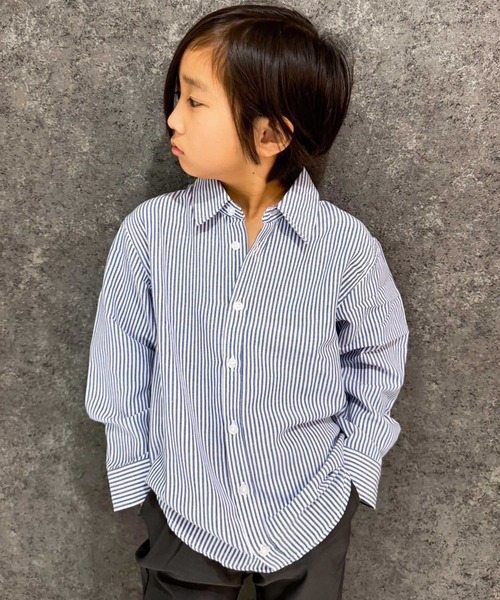 THE CASUAL（カジュアル）の「無地オックスフォードシャツ（シャツ/ブラウス・キッズ・オフホワイト/グレー系/ネイビー系/チャコール/ベージュ/サックスブルー系・110cm/120cm/130cm/140cm/150cm/160cm）」の5枚目の写真