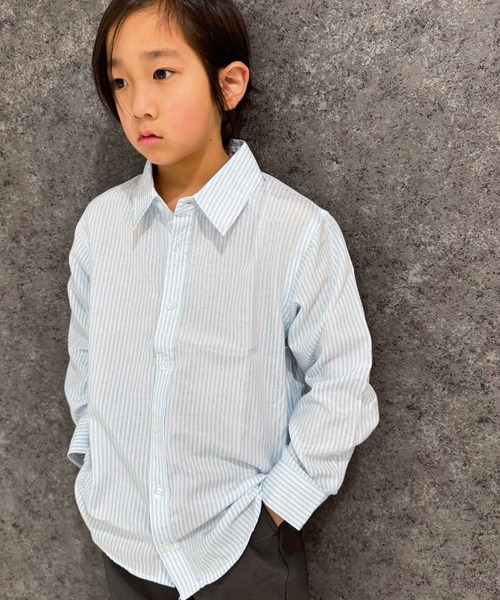 THE CASUAL（カジュアル）の「無地オックスフォードシャツ（シャツ/ブラウス・キッズ・オフホワイト/グレー系/ネイビー系/チャコール/ベージュ/サックスブルー系・110cm/120cm/130cm/140cm/150cm/160cm）」の6枚目の写真