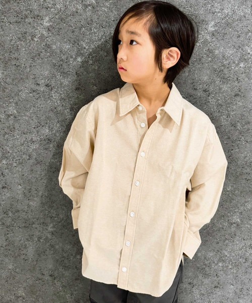THE CASUAL（カジュアル）の「無地オックスフォードシャツ（シャツ/ブラウス・キッズ・オフホワイト/グレー系/ネイビー系/チャコール/ベージュ/サックスブルー系・110cm/120cm/130cm/140cm/150cm/160cm）」の4枚目の写真