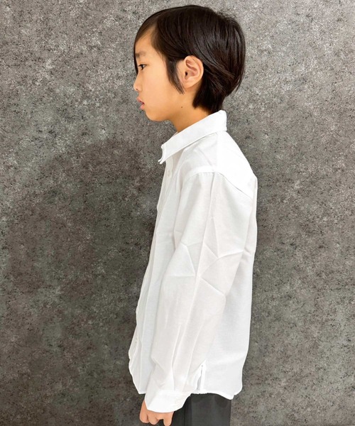 THE CASUAL（カジュアル）の「無地オックスフォードシャツ（シャツ/ブラウス・キッズ・オフホワイト/グレー系/ネイビー系/チャコール/ベージュ/サックスブルー系・110cm/120cm/130cm/140cm/150cm/160cm）」の8枚目の写真