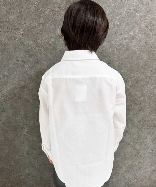 THE CASUAL（カジュアル）の「無地オックスフォードシャツ（シャツ/ブラウス・キッズ・オフホワイト/グレー系/ネイビー系/チャコール/ベージュ/サックスブルー系・110cm/120cm/130cm/140cm/150cm/160cm）」の9枚目の写真
