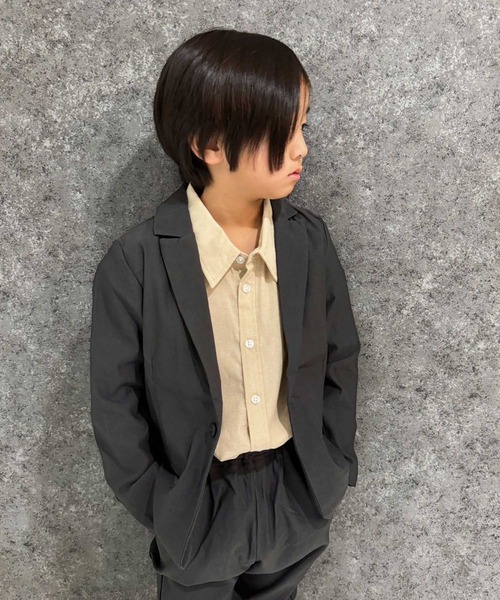 THE CASUAL（カジュアル）の「無地オックスフォードシャツ（シャツ/ブラウス・キッズ・オフホワイト/グレー系/ネイビー系/チャコール/ベージュ/サックスブルー系・110cm/120cm/130cm/140cm/150cm/160cm）」の21枚目の写真