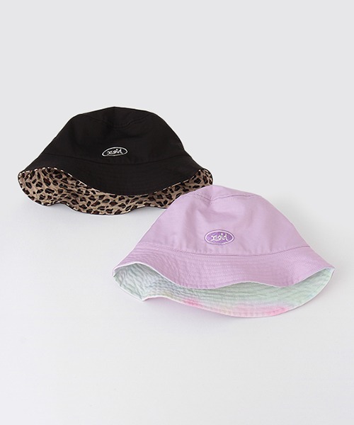 X-girl Stages(エックスガールステージス)の「オーバルロゴ刺繍リバーシブルバケットハット(ハット・キッズ・ブラック/ラベンダー・XS(48-52)/S(52-56))」の13枚目の写真