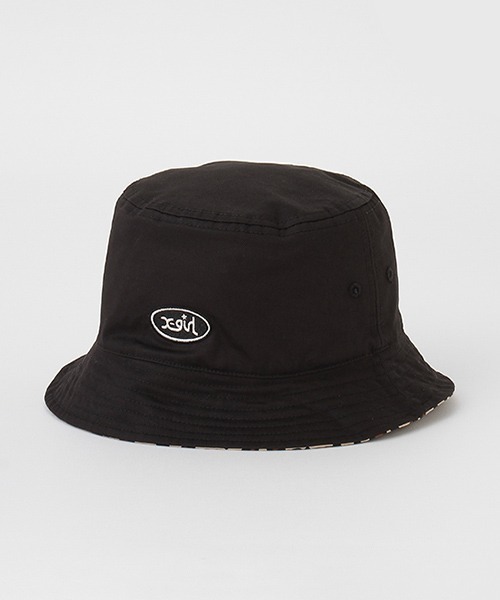 X-girl Stages(エックスガールステージス)の「オーバルロゴ刺繍リバーシブルバケットハット(ハット・キッズ・ブラック/ラベンダー・XS(48-52)/S(52-56))」の14枚目の写真