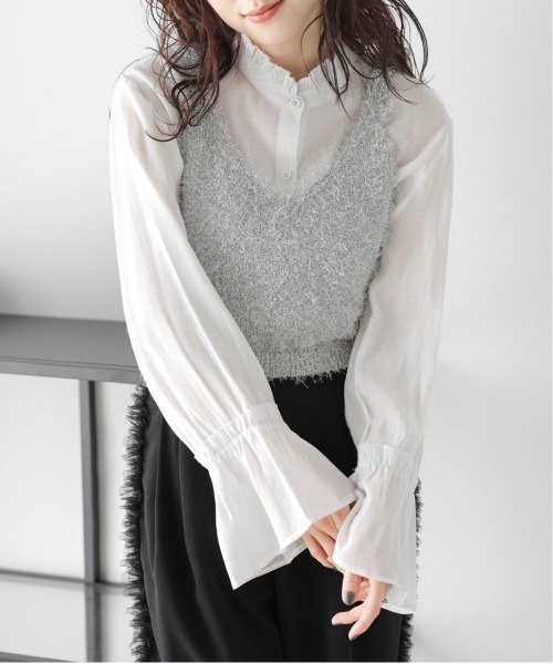 AMELY（エミリー）の「ラメシャギービスチェ（キャミソール・レディース・ピンク/ブラック/ベージュ/シルバー/ブラウン系/グレー・フリー）」の6枚目の写真