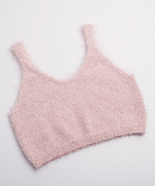 AMELY（エミリー）の「ラメシャギービスチェ（キャミソール・レディース・ピンク/ブラック/ベージュ/シルバー/ブラウン系/グレー・フリー）」の7枚目の写真