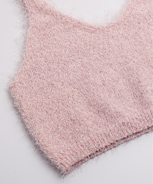 AMELY（エミリー）の「ラメシャギービスチェ（キャミソール・レディース・ピンク/ブラック/ベージュ/シルバー/ブラウン系/グレー・フリー）」の9枚目の写真